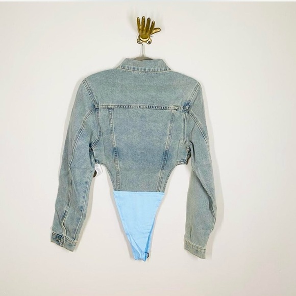 PrettyLittleThing denim bodysuit size 2 - Picture 6 of 7